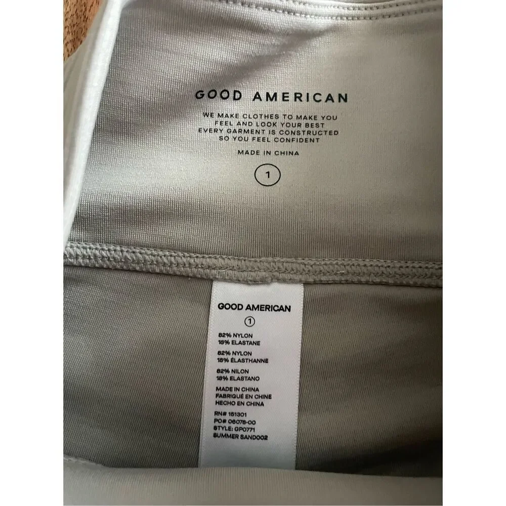 Good American High Waist Angled Rib Leggings Summer Sand